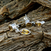 Ella Yellow Stud Earrings with Sparkling Gemstone Detail